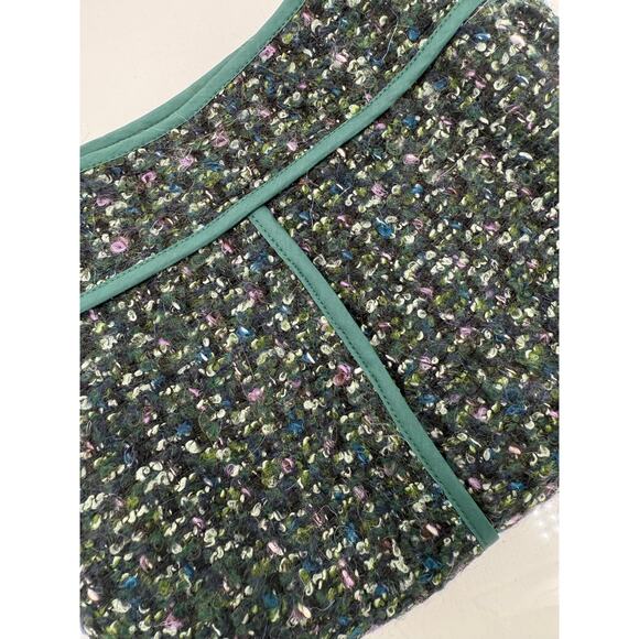 J. Crew Wool Mohair Blend Tweed Short Mini Skirt Lined NEW Size 10 Black Green - Picture 10 of 10